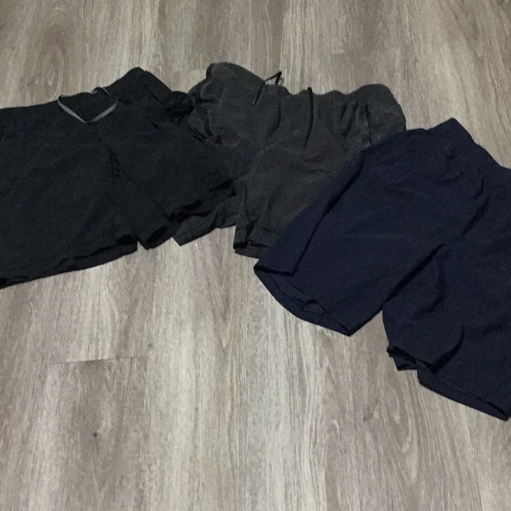 Set of Three Men's Shorts in Black and Dark Blue